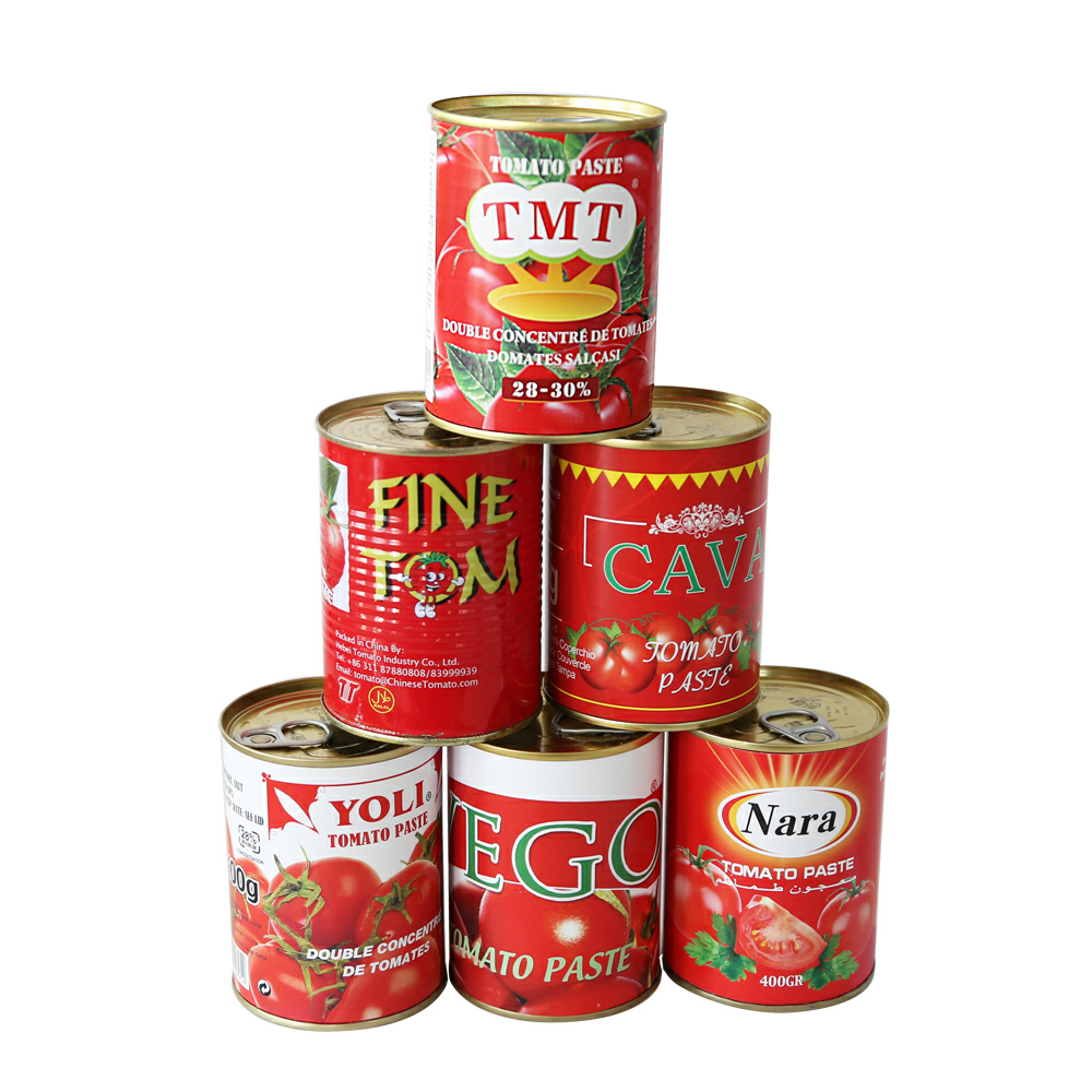 Restaurant halal tomato paste bulk price 400g choice high quality canned organic tomato paste for af