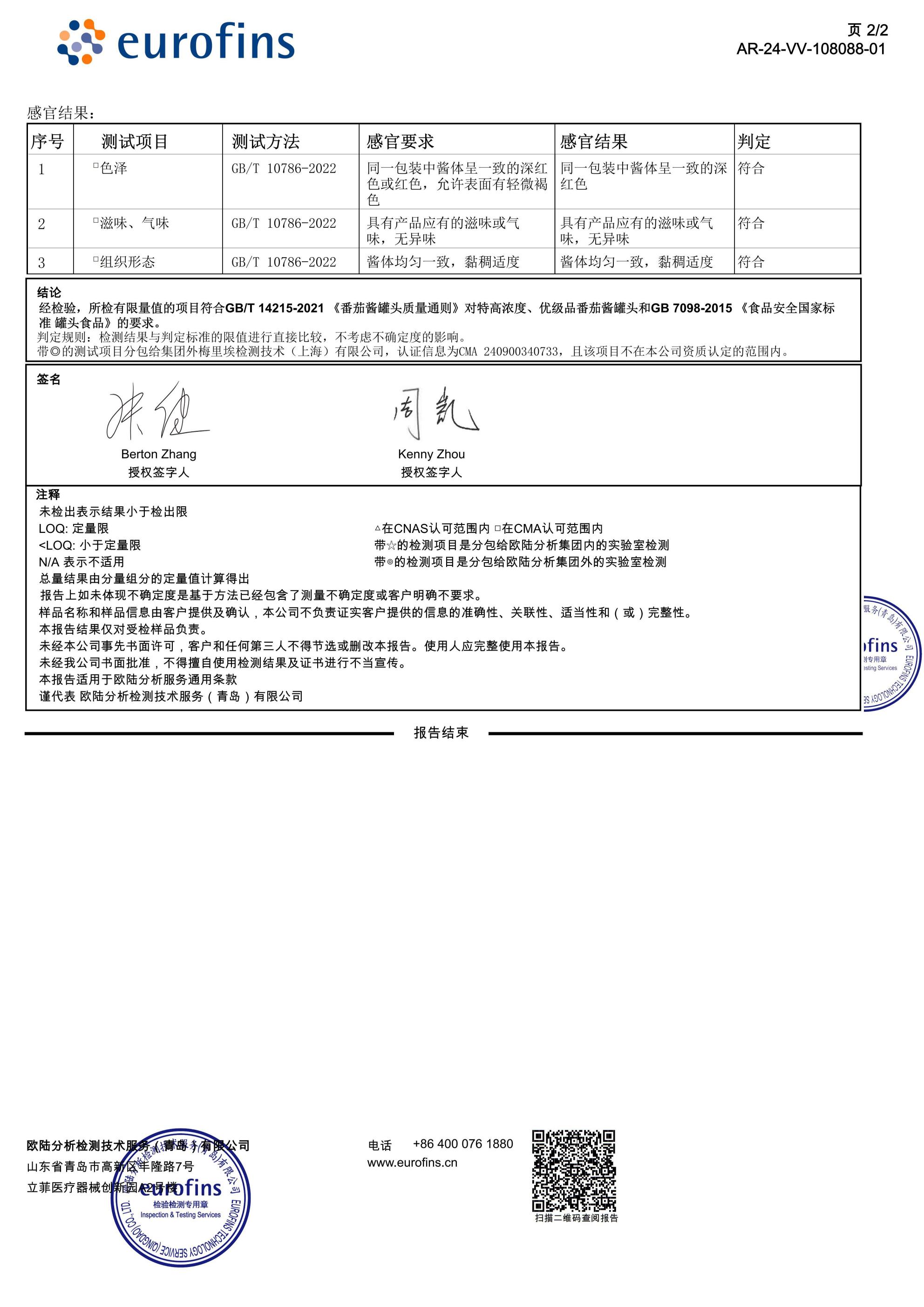 TEST REPORT:EUROFINS